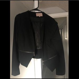 Black zippered blazer